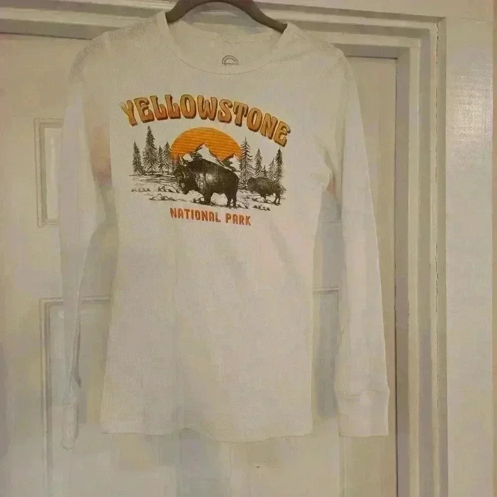 Social Culture Long Sleeve Thermal Yellowstone National Park Shirt